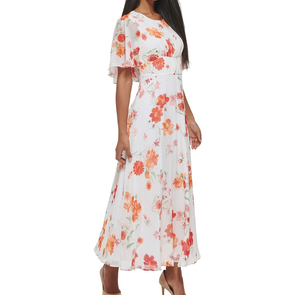 Flutter Sleeve floral maxi dress